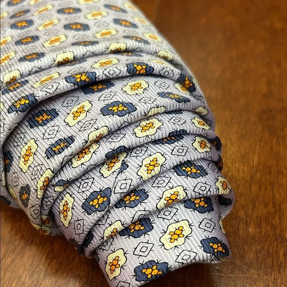 Robert Talbott Sophisticated Floral Tie in Purple, 100% Silk, Perfect for Office